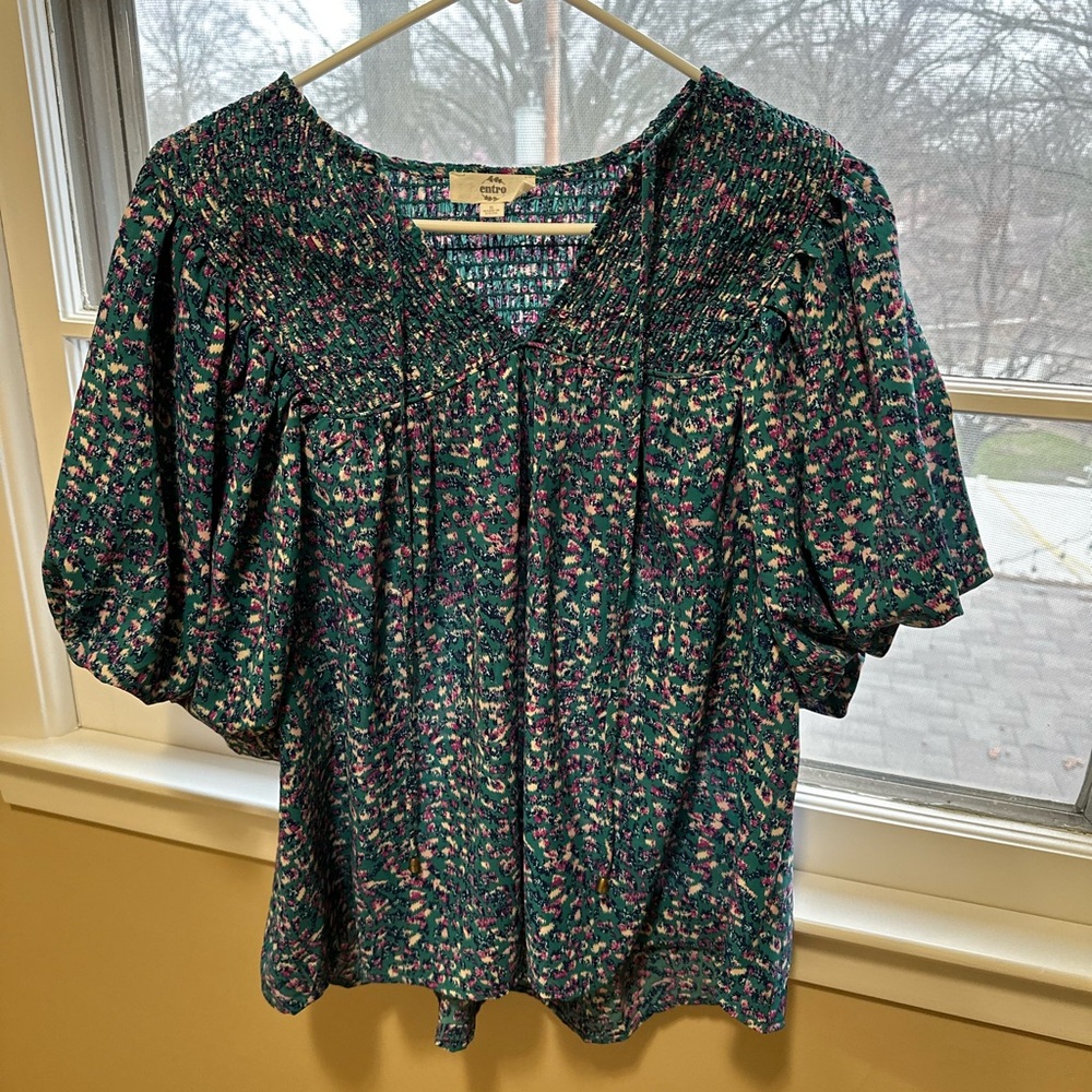 Floral Green Women's Top